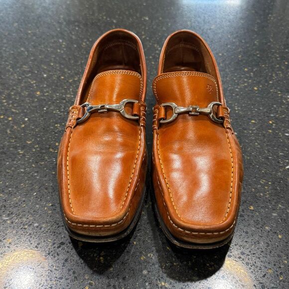 Donald J. Pliner Darrin British Tan Horse Bit Loafers. Size 11. - Picture 2 of 10